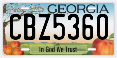 GA license plate CBZ5360