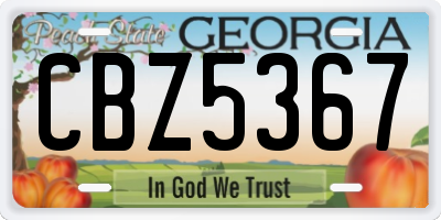GA license plate CBZ5367