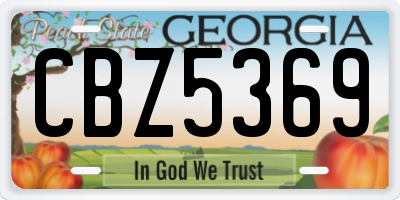 GA license plate CBZ5369