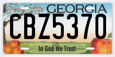 GA license plate CBZ5370