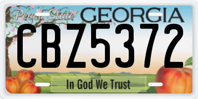 GA license plate CBZ5372