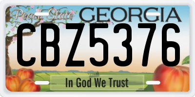 GA license plate CBZ5376