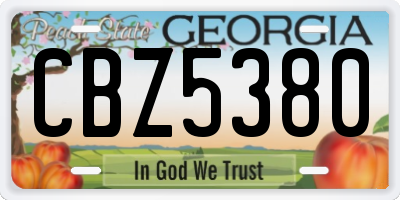 GA license plate CBZ5380
