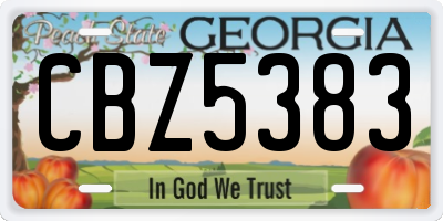 GA license plate CBZ5383