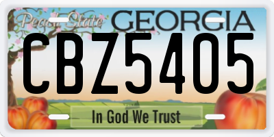 GA license plate CBZ5405