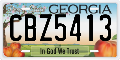 GA license plate CBZ5413