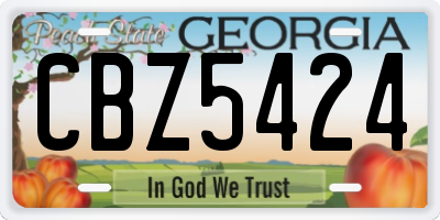 GA license plate CBZ5424