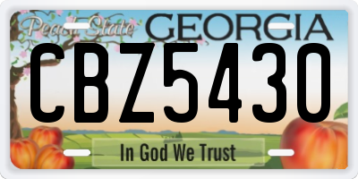 GA license plate CBZ5430