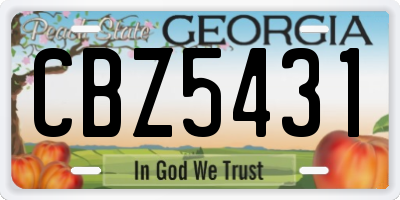 GA license plate CBZ5431