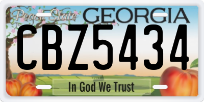 GA license plate CBZ5434