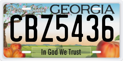 GA license plate CBZ5436