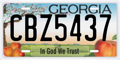 GA license plate CBZ5437