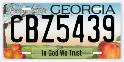 GA license plate CBZ5439