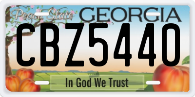 GA license plate CBZ5440