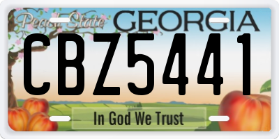 GA license plate CBZ5441