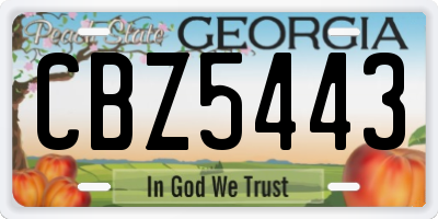 GA license plate CBZ5443
