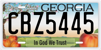 GA license plate CBZ5445