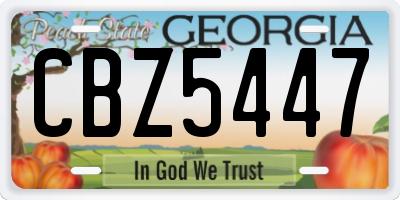 GA license plate CBZ5447