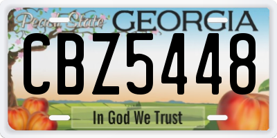 GA license plate CBZ5448