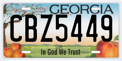 GA license plate CBZ5449