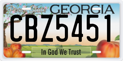 GA license plate CBZ5451