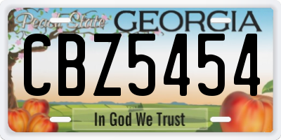 GA license plate CBZ5454
