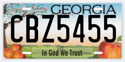 GA license plate CBZ5455