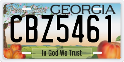 GA license plate CBZ5461