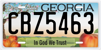 GA license plate CBZ5463
