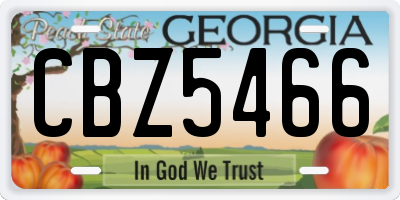 GA license plate CBZ5466