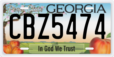 GA license plate CBZ5474