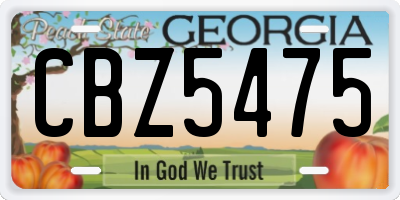 GA license plate CBZ5475