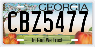 GA license plate CBZ5477