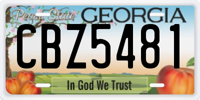 GA license plate CBZ5481