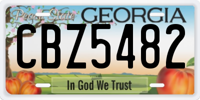 GA license plate CBZ5482