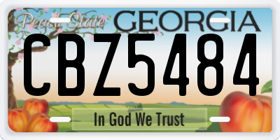 GA license plate CBZ5484