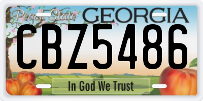 GA license plate CBZ5486