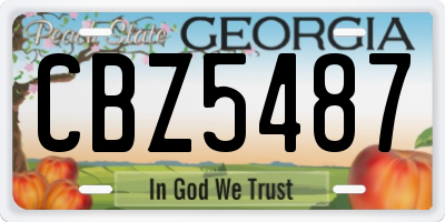 GA license plate CBZ5487