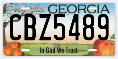 GA license plate CBZ5489