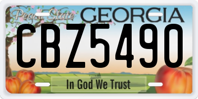 GA license plate CBZ5490