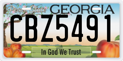 GA license plate CBZ5491