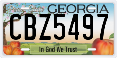 GA license plate CBZ5497