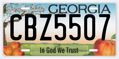 GA license plate CBZ5507