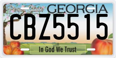 GA license plate CBZ5515