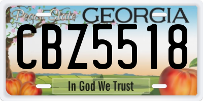 GA license plate CBZ5518