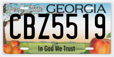 GA license plate CBZ5519