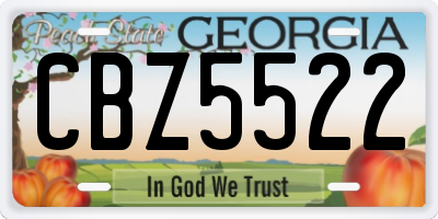 GA license plate CBZ5522