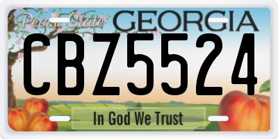 GA license plate CBZ5524