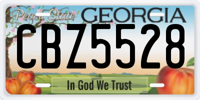GA license plate CBZ5528