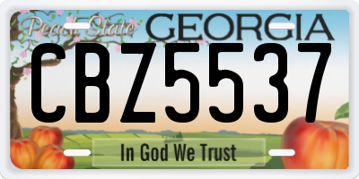 GA license plate CBZ5537